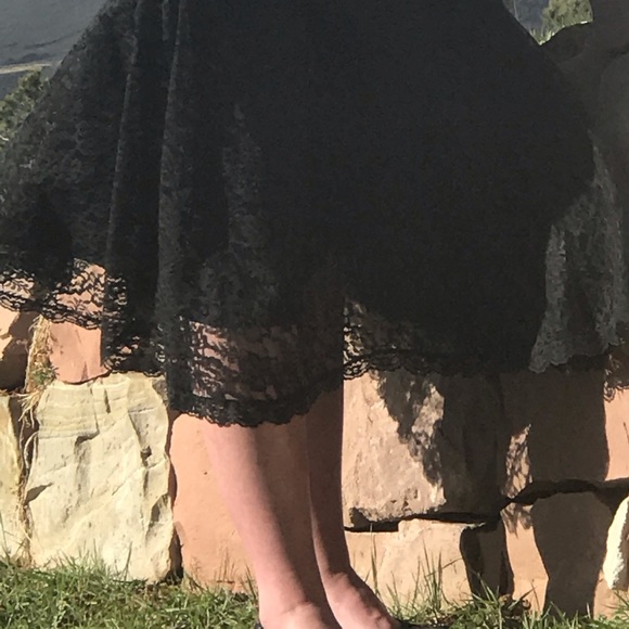 Vintage Black Lace Gunne Sax Maxi Dress. - Picture 7 of 7